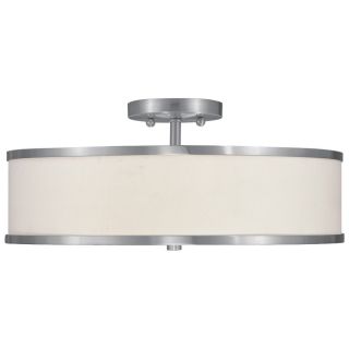   Retro Semi Flush Mount Ceiling Lighting Fixture Brushed Nickel
