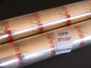 30X100 2 Cellophane Rolls Wrapping Paper Rose Pattern