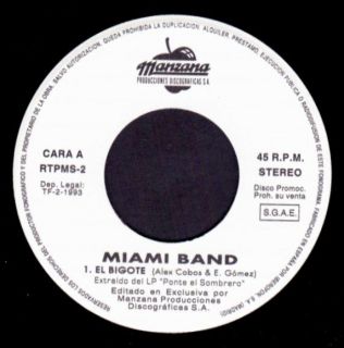 Miami Band El Bigote Spain SG 7 Promo Manzana 1993