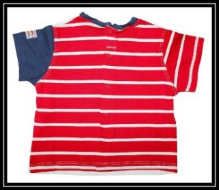 Catimini Labo Infant Baby Boys Red White Blue Tee Shirt Shorts 71 9M 