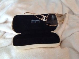 Chanel Sunglasses Authentic Gold Tone Used with Case