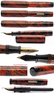 Durapoint Century Red and Black Mottled 0 Size Pen 1915