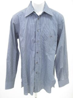 Davide Cenci Mens Blue Checkered Button Down Shirt 16
