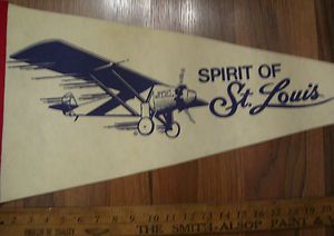 St Louis MO Charles Lindbergh Vintage Spirit of St Louis Felt Pennant