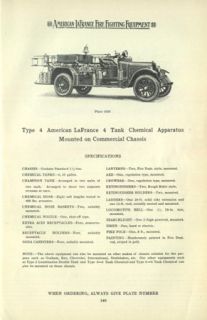 American LaFrance Catalog 10 CD 1926 Fire Fighting EQP