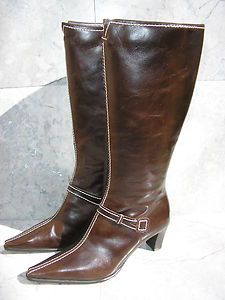 Catalunya Trading Beautiful Spanish Leather Boots Sz 8 Dark Brown 