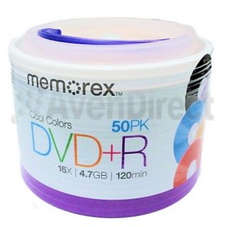 50 New Memorex 16x Cool Color Logo DVD R Carrying Tote Fast USPS 