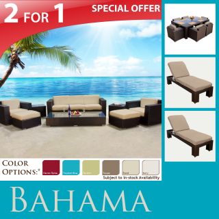   Patio Outdoor Furniture Sofa 7pc Dining Set 2 Lounge Chaises