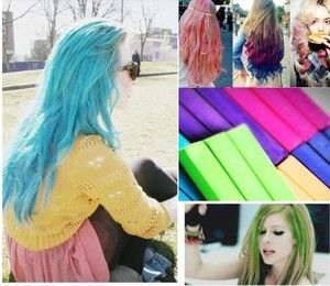   Temporary Hair Colour Dye DIY Salon Kit Soft Pastel Chalks