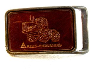 vintage allis chalmers leather top belt buckle
