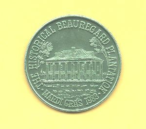 Beauregard Plantation Token 1983 Chalmette Mansion Coin