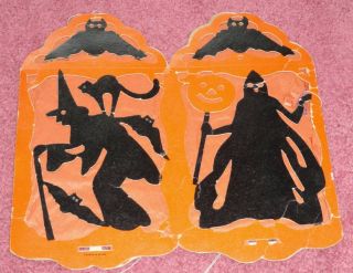 Vintage 4 Sided Cardbaord Halloween Lantern Shade