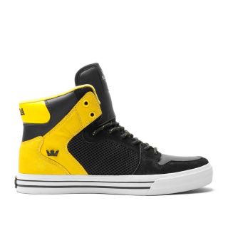 Supra Vaider Steel Pack Mens Sneakers Black/Yellow/White S28134