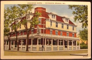 Chadwick Hotel Exterior Excelsior Springs Missouri MO 1952 Linen 