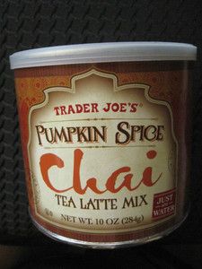 Trader Joes Pumpkin Spice Chai Tea Latte Mix Just Add Water 10 oz 