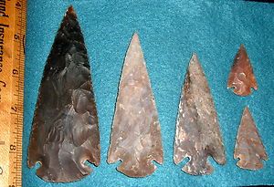 Piece Set of Nice Agate Arrowheads New Reproductions
