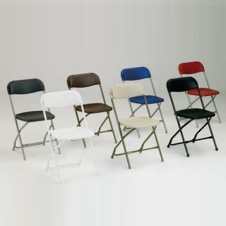 10 plastic folding chairs