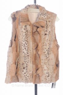 Cejon L 12 14 Ivory Softouch Vest Faux Fur Pockets Slvls Cozy $68 