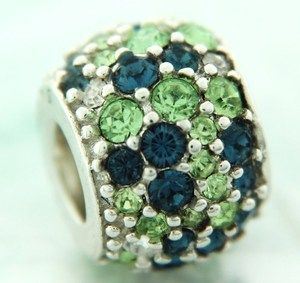 Authentic Chamilia Jeweled Kaleidoscope Blue & Green Bead 2025 0684 