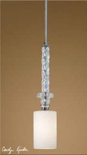   Pendant Light Nickel & Glass Shade Chandelier Lighting Fixture Lamp