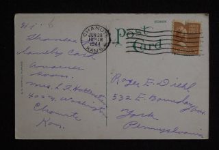 1944 Presbyterian Church Chanute KS Neosho Co Postcard Kansas