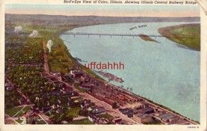   View of Cairo IL Showing Illinois Central Railway Bridge 1951