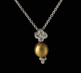 Charles Krypell 18k Gold Diamond Pendant Necklace