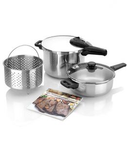 NEW Fagor Elite 4 & 8 Qt Pressure Cooker Set w/Recipe Book & DVD