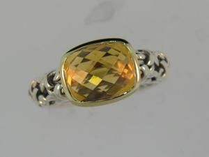 14kt Gold and Sterling Silver Citrine Charles Krypell Ring