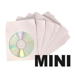 100 White Mini CD DVD Paper Sleeves Envelopes Free SHIP