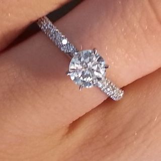 Solitaire E Certified 0 82 Ct Diamond White Gold Solid 18K Proposal 