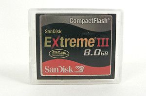 SanDisk Extreme III CompactFlash Compact Flash CF Card 8GB