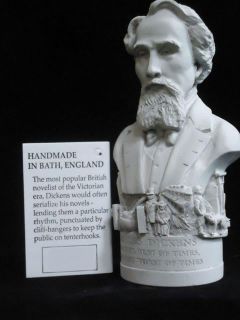 Charles Dickens Parian Bust Made in England Free Postage