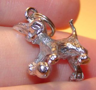 Vintage 3D Cat Kitten with Ball Sterling Silver Charm