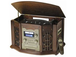   Antique Style Turntable with CD Recorder Cassette Player