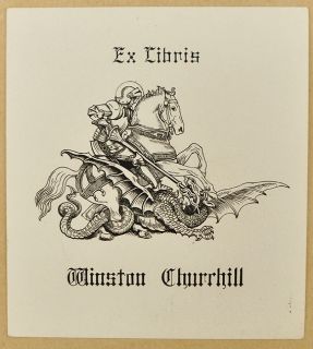 Vintage Winston Churchill Bookplate