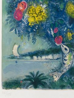 Chagall Marc Angel Bay with A Bouquet of Roses Litho