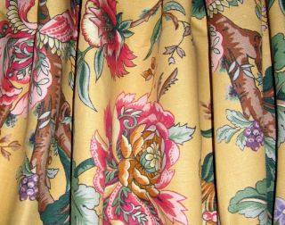 6Y Yellow English Jacobean Upholstery Drapery Fabric