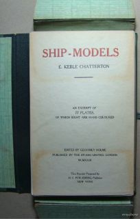 1923 Holme SHIP Models Chatterton 77 Plates 8 Hand Colored The Studio 