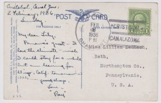 USS Chaumont Canal Zone 1936 Cancel on Naval Card. Make multiple 