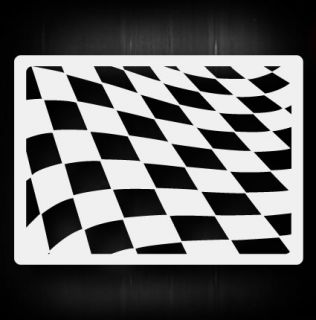 Waving Checkers Airbrush Stencil Template Airsick