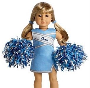 American Girl Go Team Cheer Gear Cheerleading Outfit with Pom Poms New 