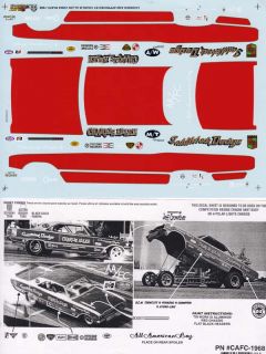 CHARLIE ALLEN SADDLEBACK DODGE 1/25th   1/24th Scale WATERSLIDE DECAL 