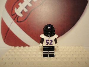 Lego RAY LEWIS Custom Minifig Football Baltimore Ravens # 52 NFL Pro 