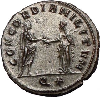 Aurelian 270AD Silvered RARE Ancient Roman Coin Concordia Marital 