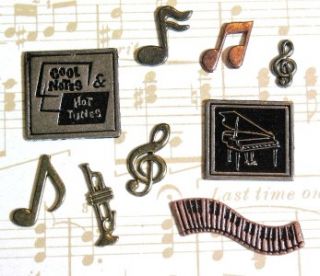 Metal Charms Embellishment Music Notes Melody Craft Cardmaking 9P 