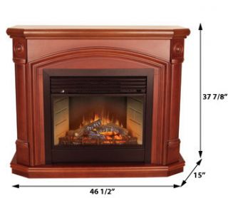 Vent Free Electric Heater Cherry Fireplace Mantel Wall