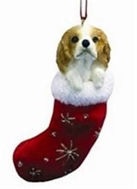 Cavalier King Charles Brown Dog Plush Stocking Christmas Tree Ornament 