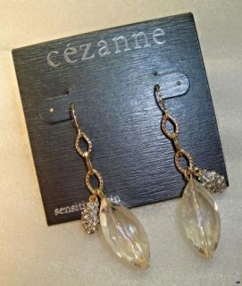 Cezanne Clear Rhinestone Faceted Glass Crystal Bead Drop Style Earring 
