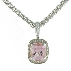 Charles Krypell 14kt White Gold Diamond 925 Sterling Pink Topaz 